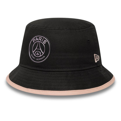 This is a Paris Saint Germain Contrast Tape Black Bucket Hat 1