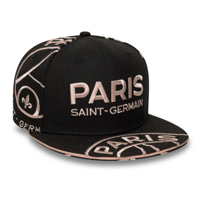 This is a Paris Saint Germain All Over Print Black 59FIFTY Fitted Cap 1