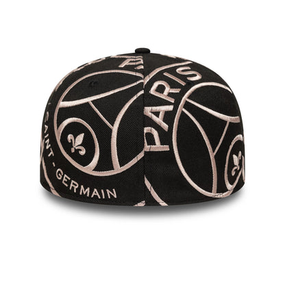 This is a Paris Saint Germain All Over Print Black 59FIFTY Fitted Cap 5