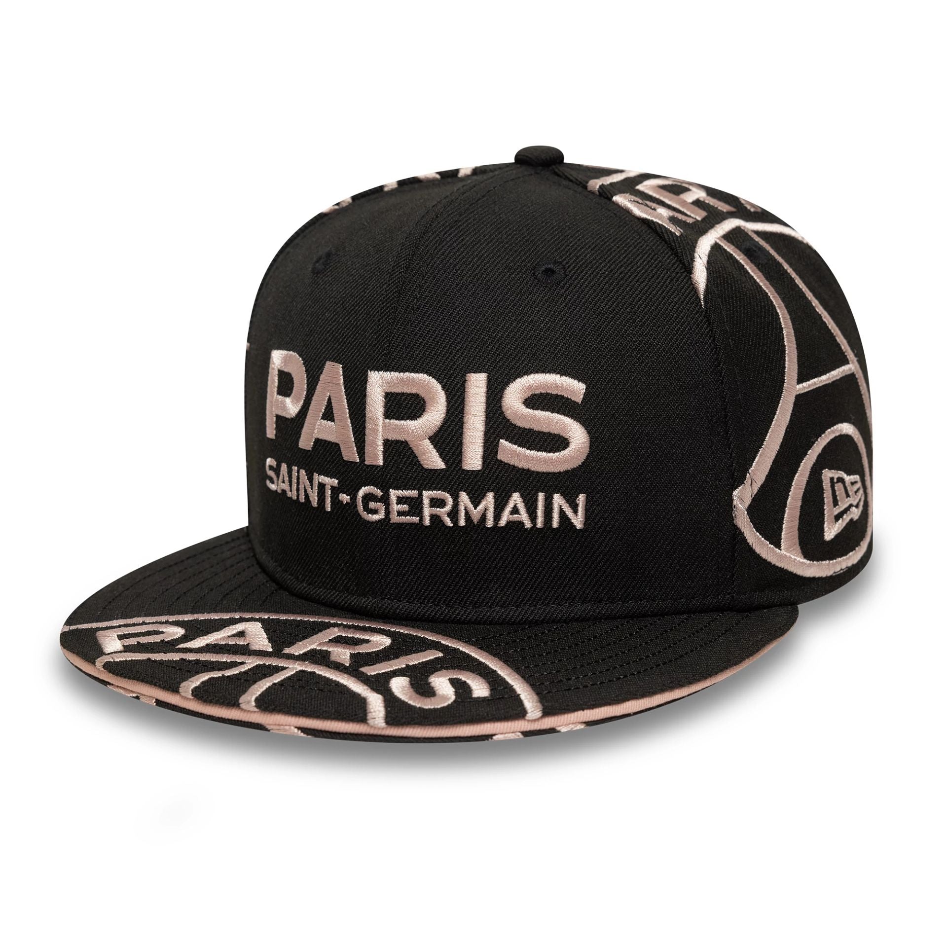 This is a Paris Saint Germain All Over Print Black 59FIFTY Fitted Cap 4