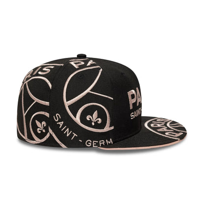 This is a Paris Saint Germain All Over Print Black 59FIFTY Fitted Cap 6