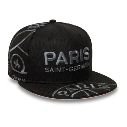 This is a Paris Saint Germain Tonal All Over Print Black 59FIFTY Fitted Cap 4