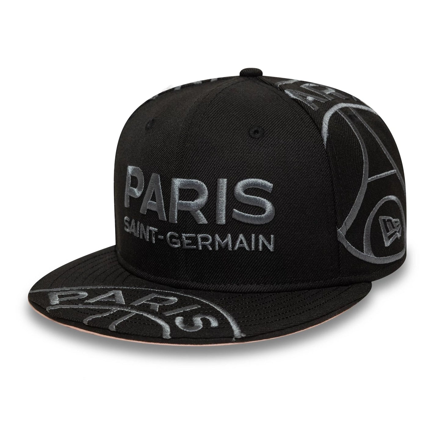 This is a Paris Saint Germain Tonal All Over Print Black 59FIFTY Fitted Cap 1