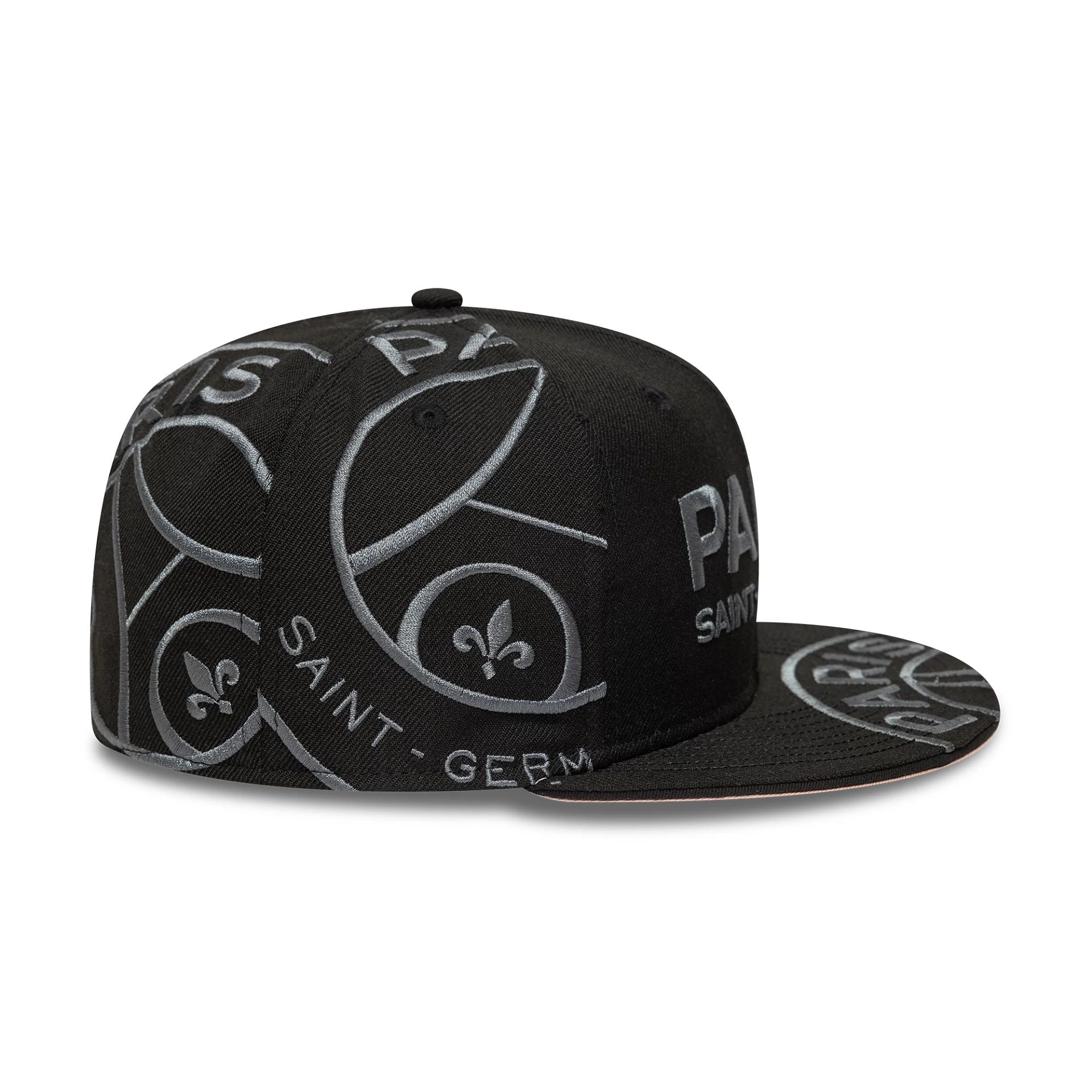 This is a Paris Saint Germain Tonal All Over Print Black 59FIFTY Fitted Cap 6