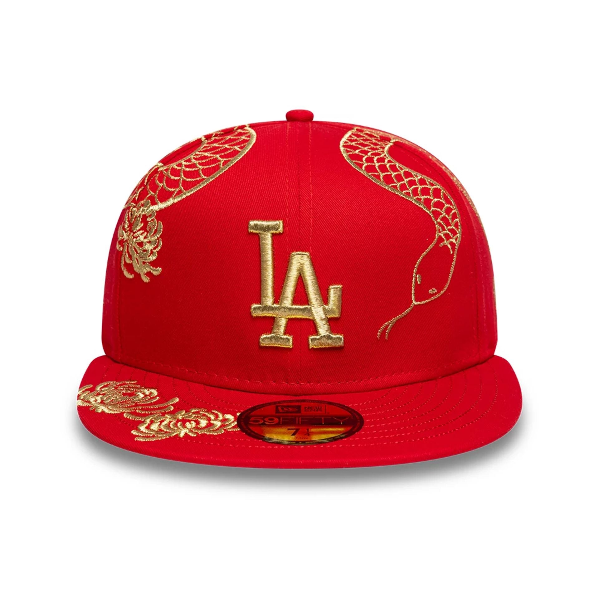 This is a LA Dodgers MLB Year Of The Snake Red 59FIFTY Fitted Cap 2