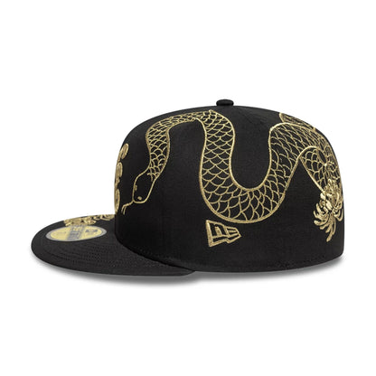 This is a New Era Year Of The Snake Black 59FIFTY Fitted Cap 5