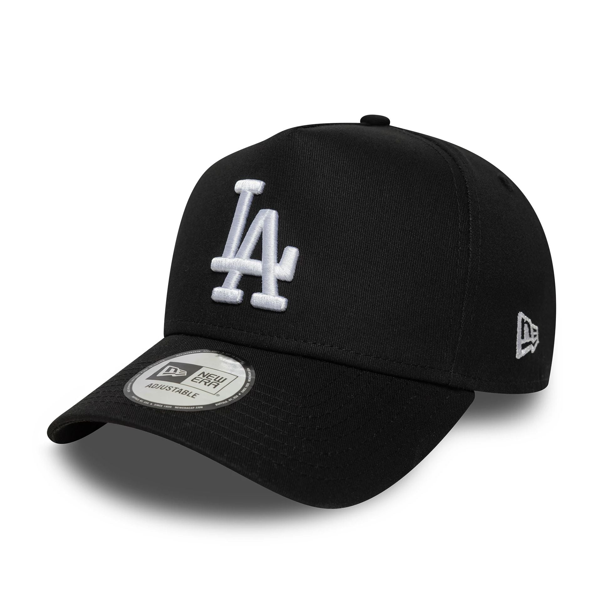 This is a Los Angeles Dodgers MLB League Essential Black 9FORTY E-Frame Adjustable Cap 1