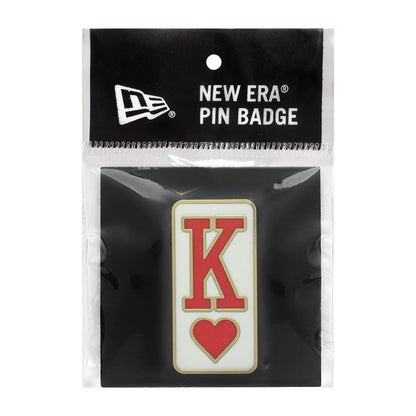 This is a New Era Valentine's Day King Of Hearts White Pin Badge 3