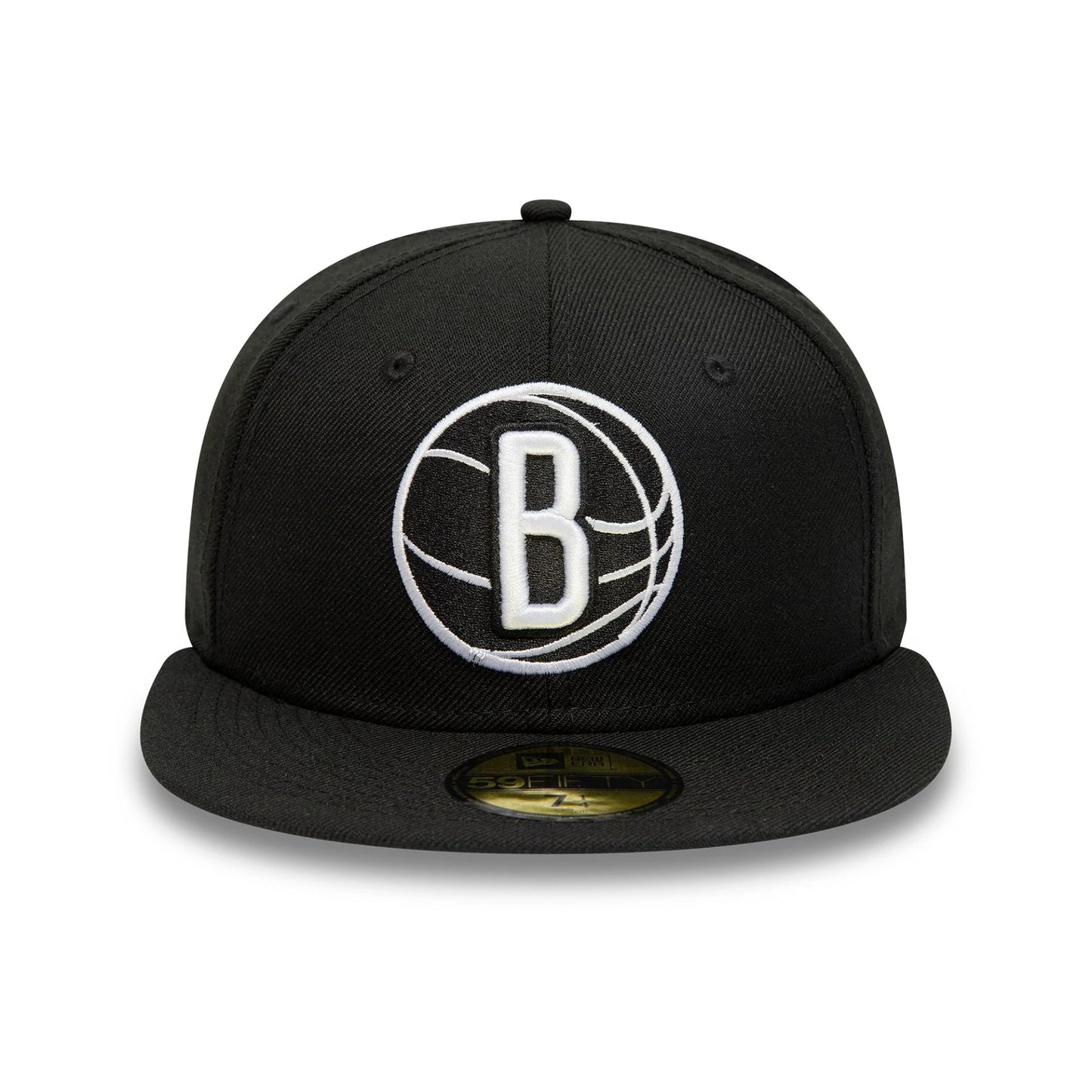 This is a Brooklyn Nets Logo NBA Borough Of Neighbourhoods Black 59FIFTY Fitted Cap 4