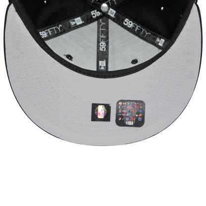 This is a Brooklyn Nets Logo NBA Borough Of Neighbourhoods Black 59FIFTY Fitted Cap 2