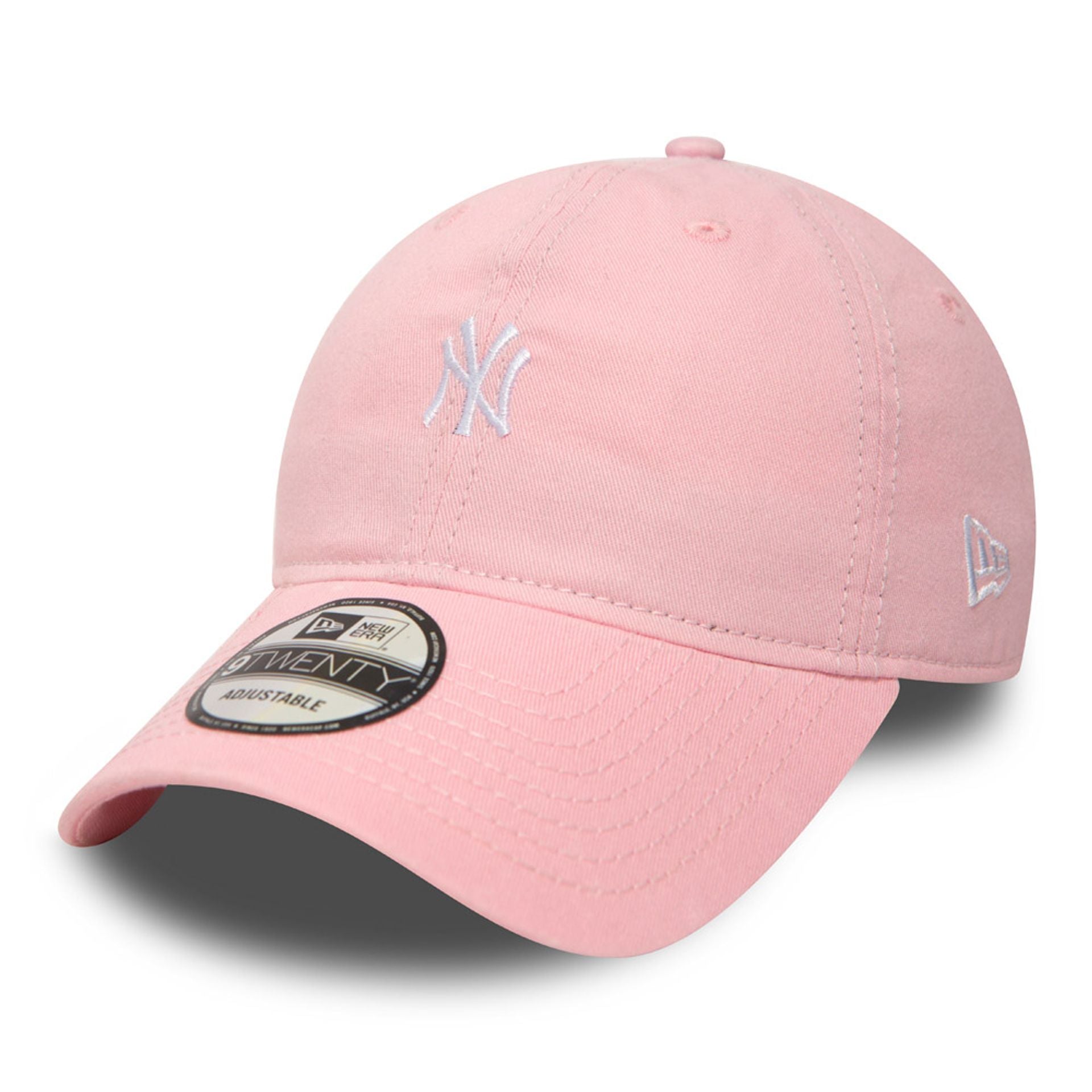 This is a New York Yankees Micro Logo Pastel Pink 9TWENTY Adjustable Cap 1