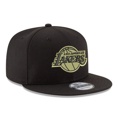 This is a LA Lakers Black Gold Black 9FIFTY Snapback Cap 3