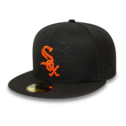 This is a Chicago White Sox Halloween Black 59FIFTY Fitted Cap 1