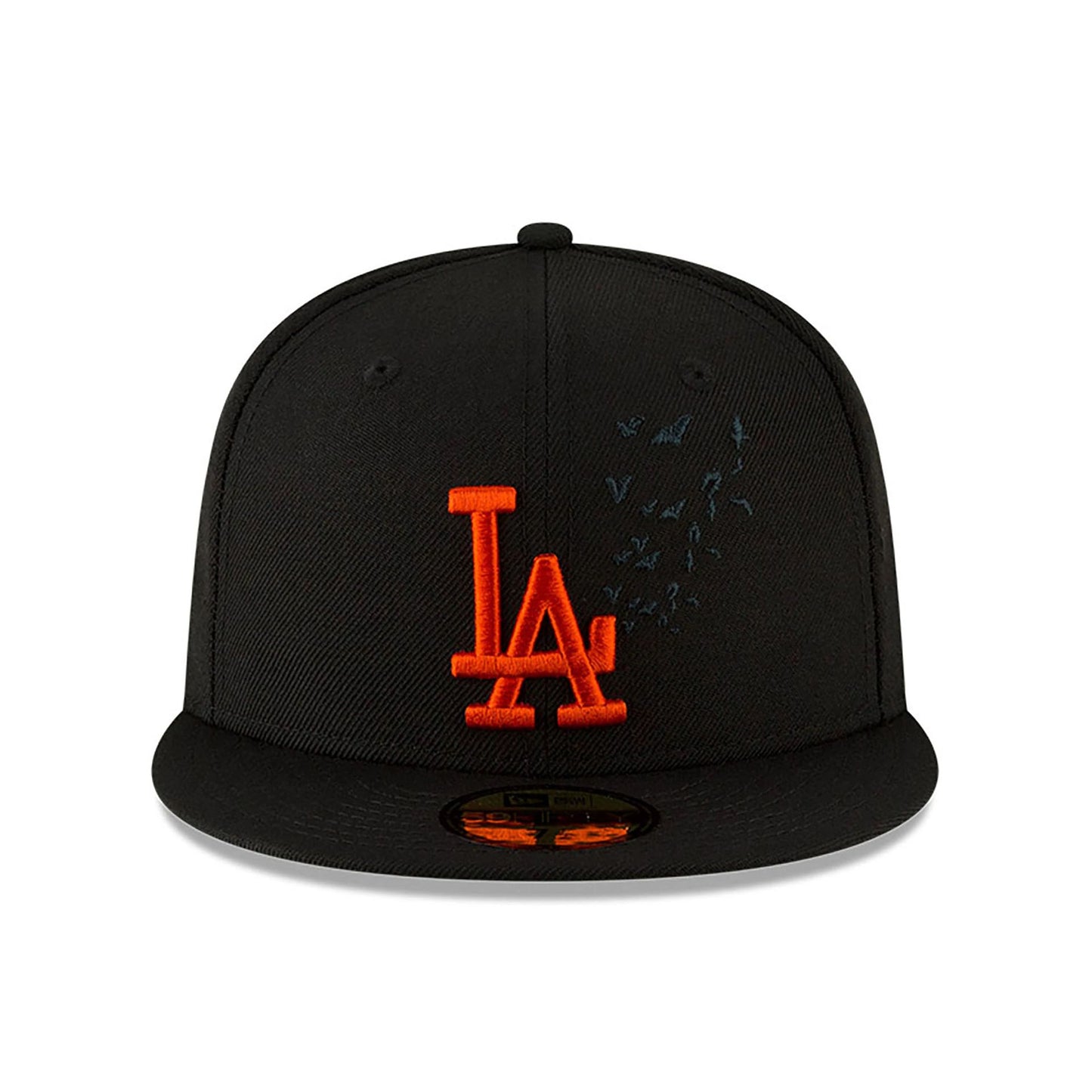 This is a LA Dodgers Halloween Bats Black 59FIFTY Fitted Cap 2