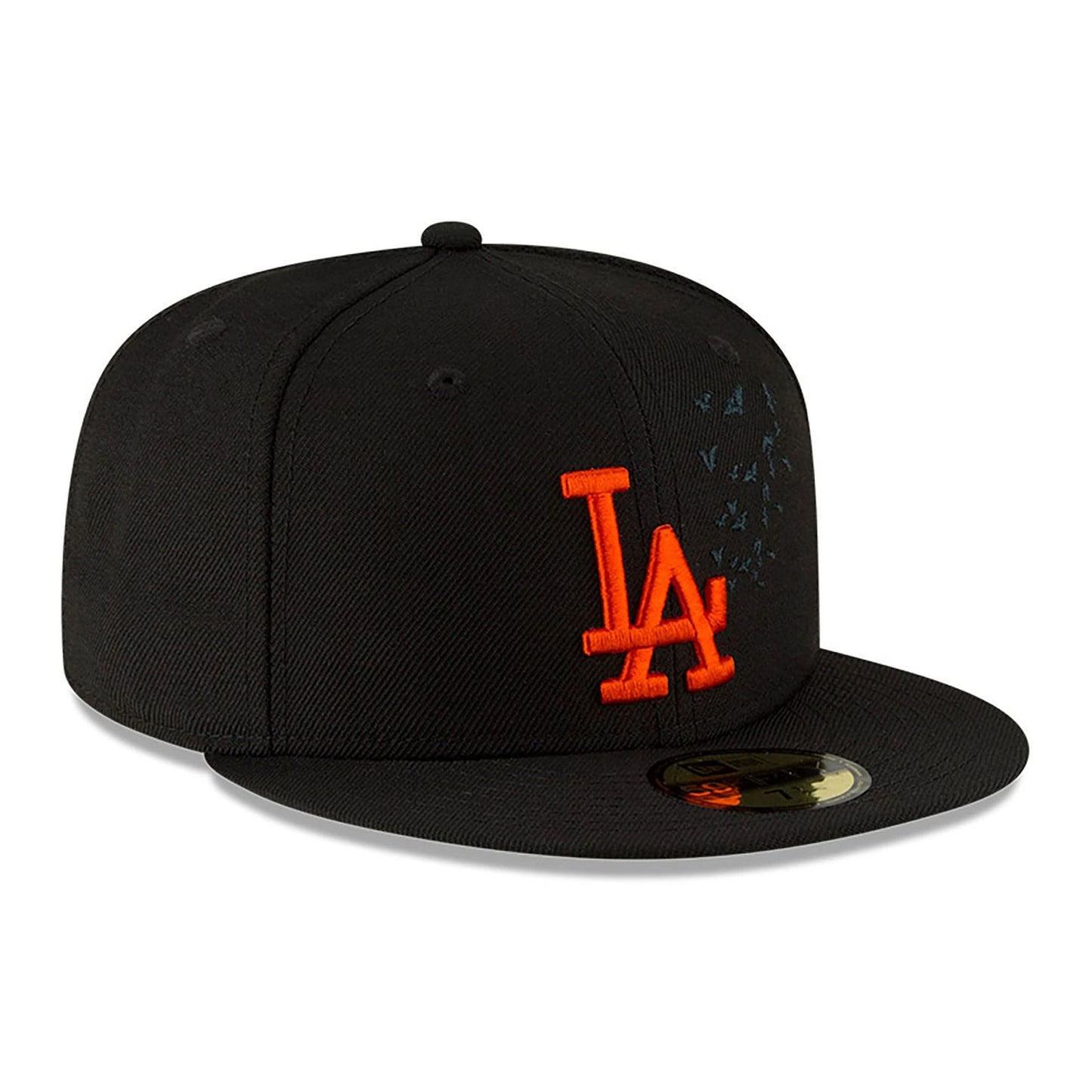 This is a LA Dodgers Halloween Bats Black 59FIFTY Fitted Cap 3