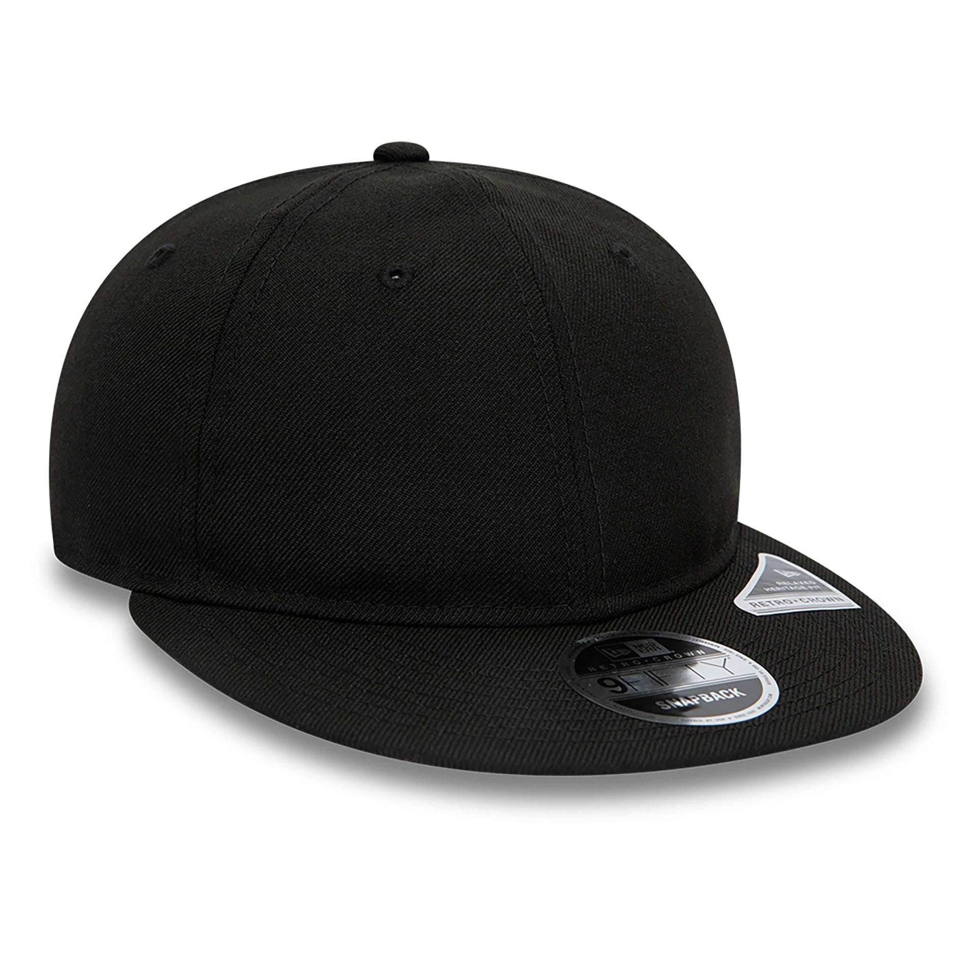 This is a Blank New Era Black Retro Crown 9FIFTY Snapback Cap 5