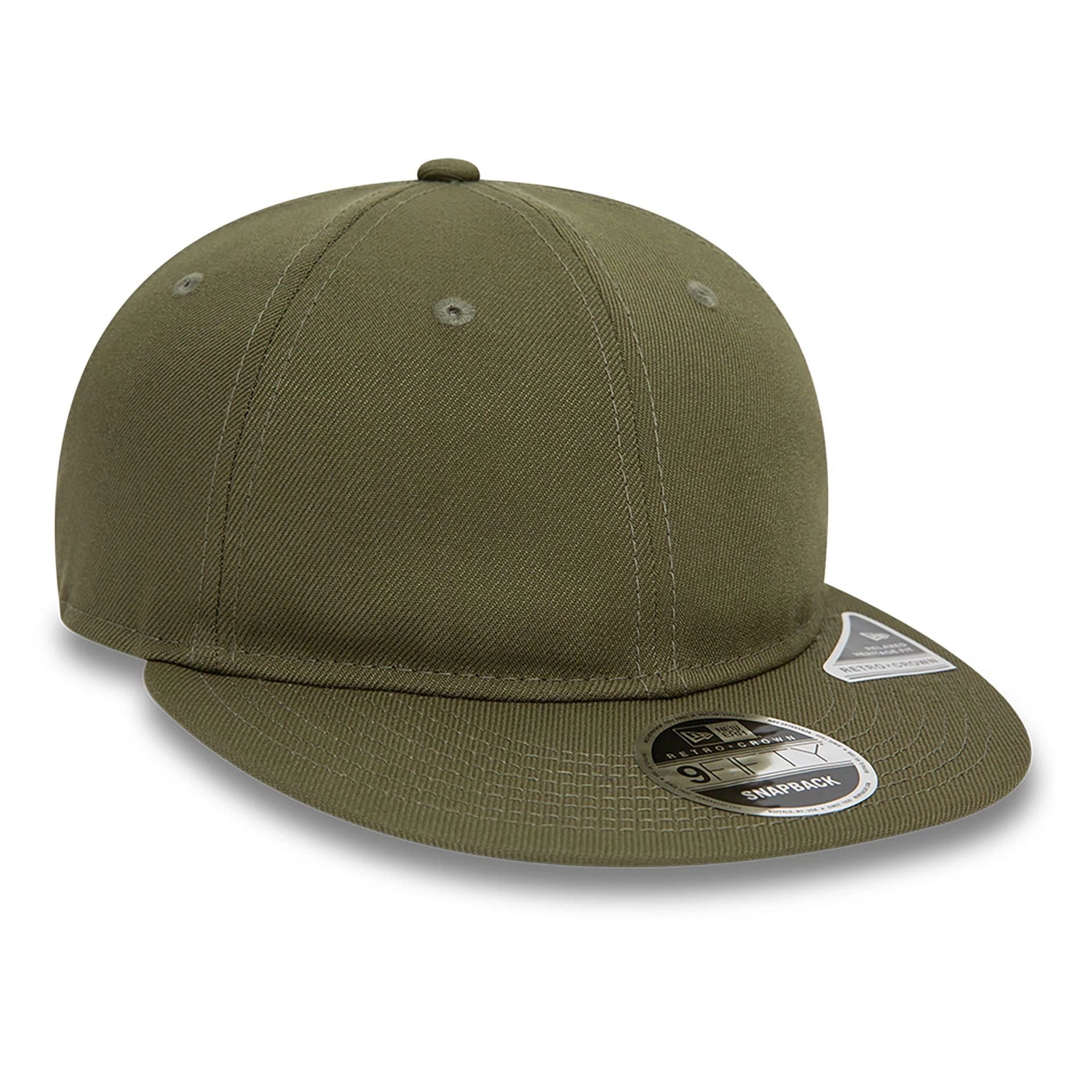 This is a Blank New Era Green Retro Crown 9FIFTY Snapback Cap 1