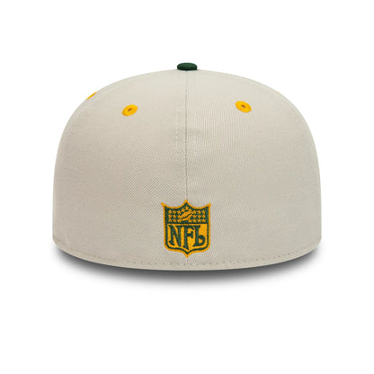 This is a Green Bay Packers NFL Go You Packers Go Beige 59FIFTY Fitted Cap 4