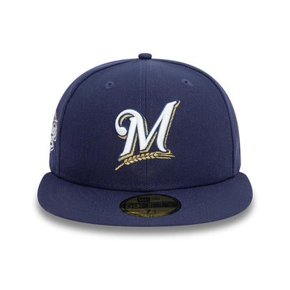 This is a Milwaukee Brewers MLB Blues Navy 59FIFTY Fitted Cap 5