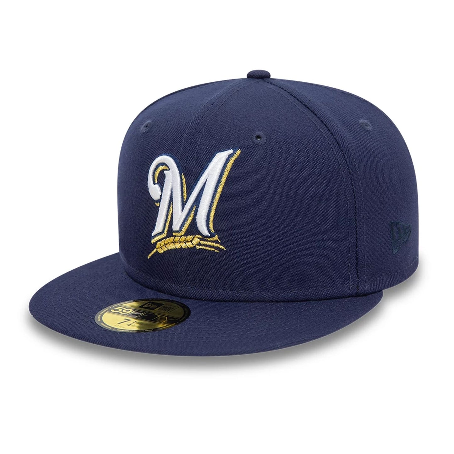 This is a Milwaukee Brewers MLB Blue Lagoon Navy 59FIFTY Fitted Cap 7