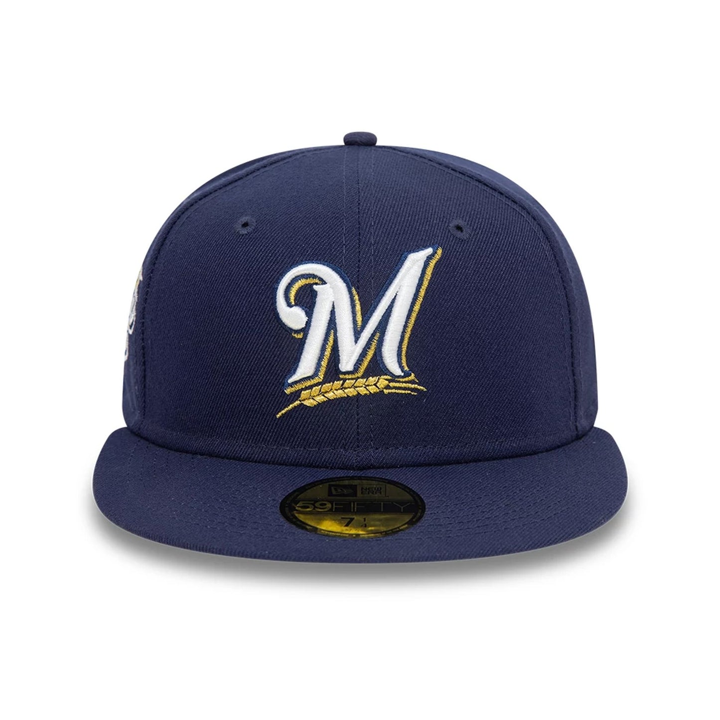 This is a Milwaukee Brewers MLB Blue Lagoon Navy 59FIFTY Fitted Cap 6