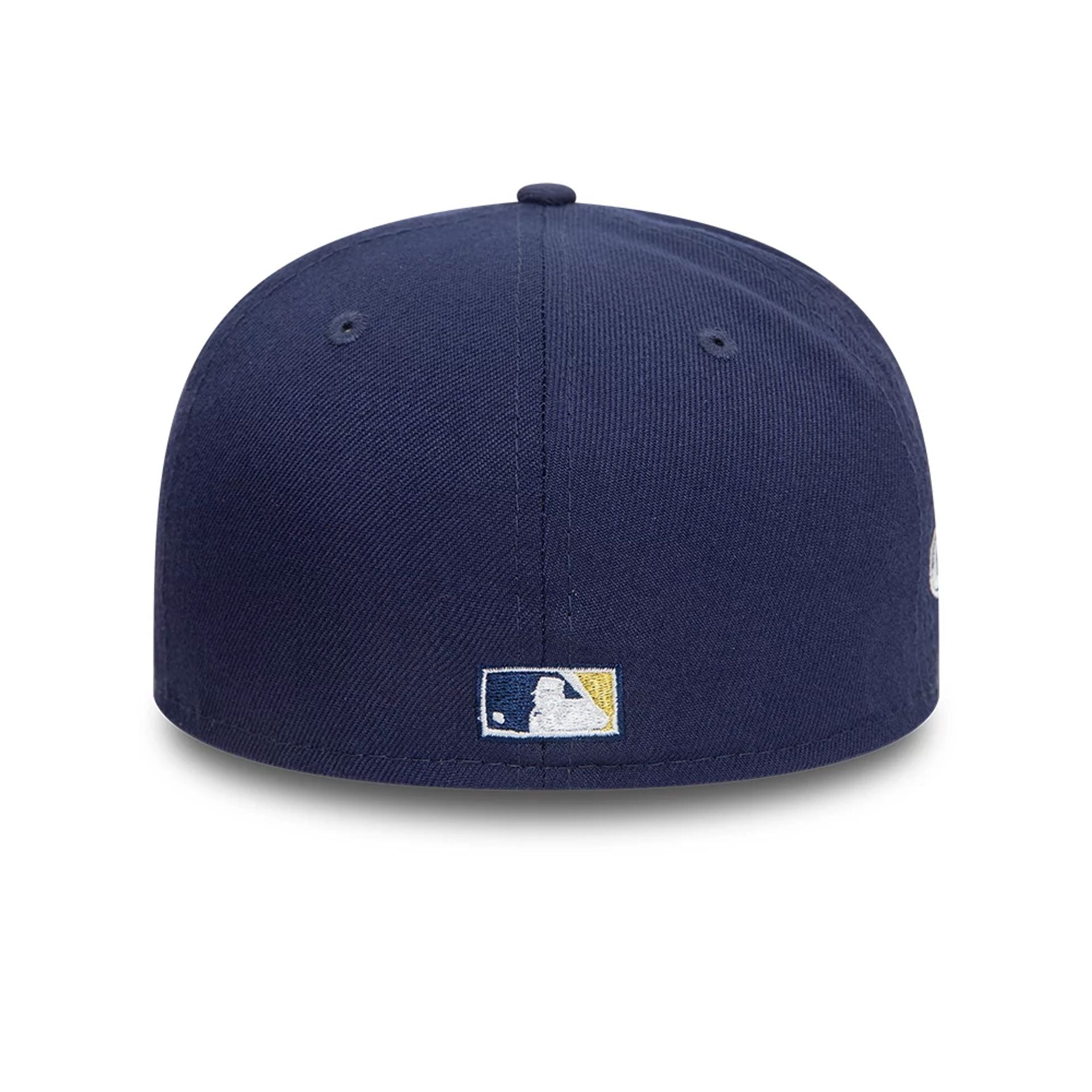 This is a Milwaukee Brewers MLB Blue Lagoon Navy 59FIFTY Fitted Cap 4