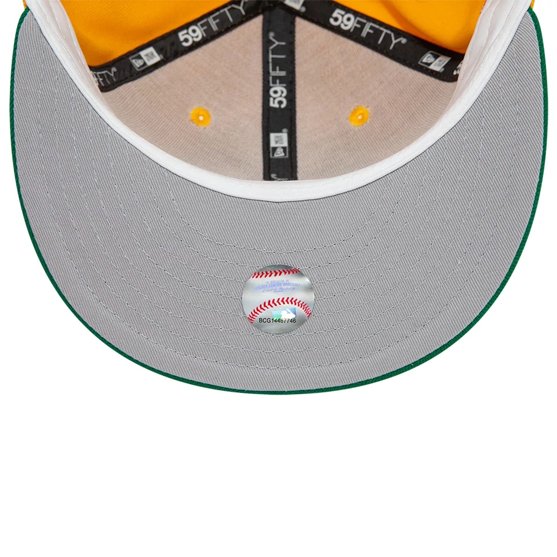 This is a Oakland Athletics World Series Yellow 59FIFTY Fitted Cap 2