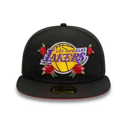 This is a LA Lakers Poly NBA Lakers Legacy Black 59FIFTY Fitted Cap 2