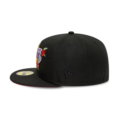 This is a LA Lakers Poly NBA Lakers Legacy Black 59FIFTY Fitted Cap 6