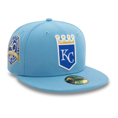 This is a Kansas City MLB Blues Royals Cooperstown Blue 59FIFTY Fitted Cap 1