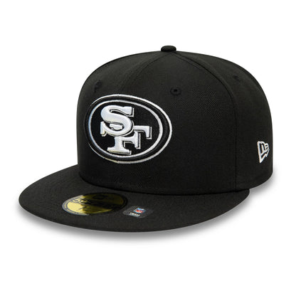 This is a San Francisco 49ers NFL Triple Threat Black 59FIFTY Fitted Cap 1