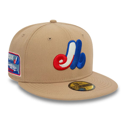 This is a Montreal Expos Cooperstown Beige 59FIFTY Fitted Cap 6