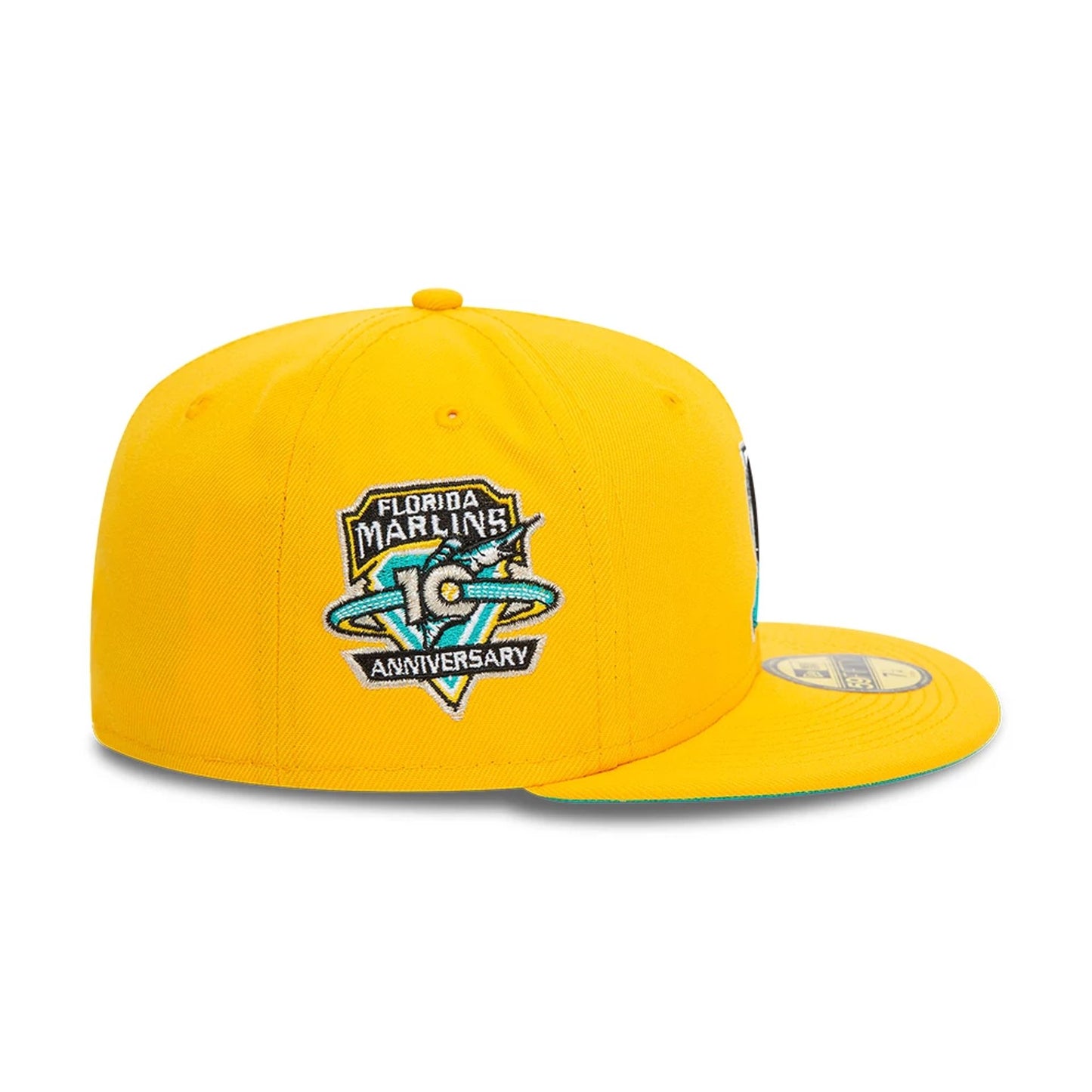 This is a Miami Marlins Cooperstown Yellow 59FIFTY Fitted Cap 6