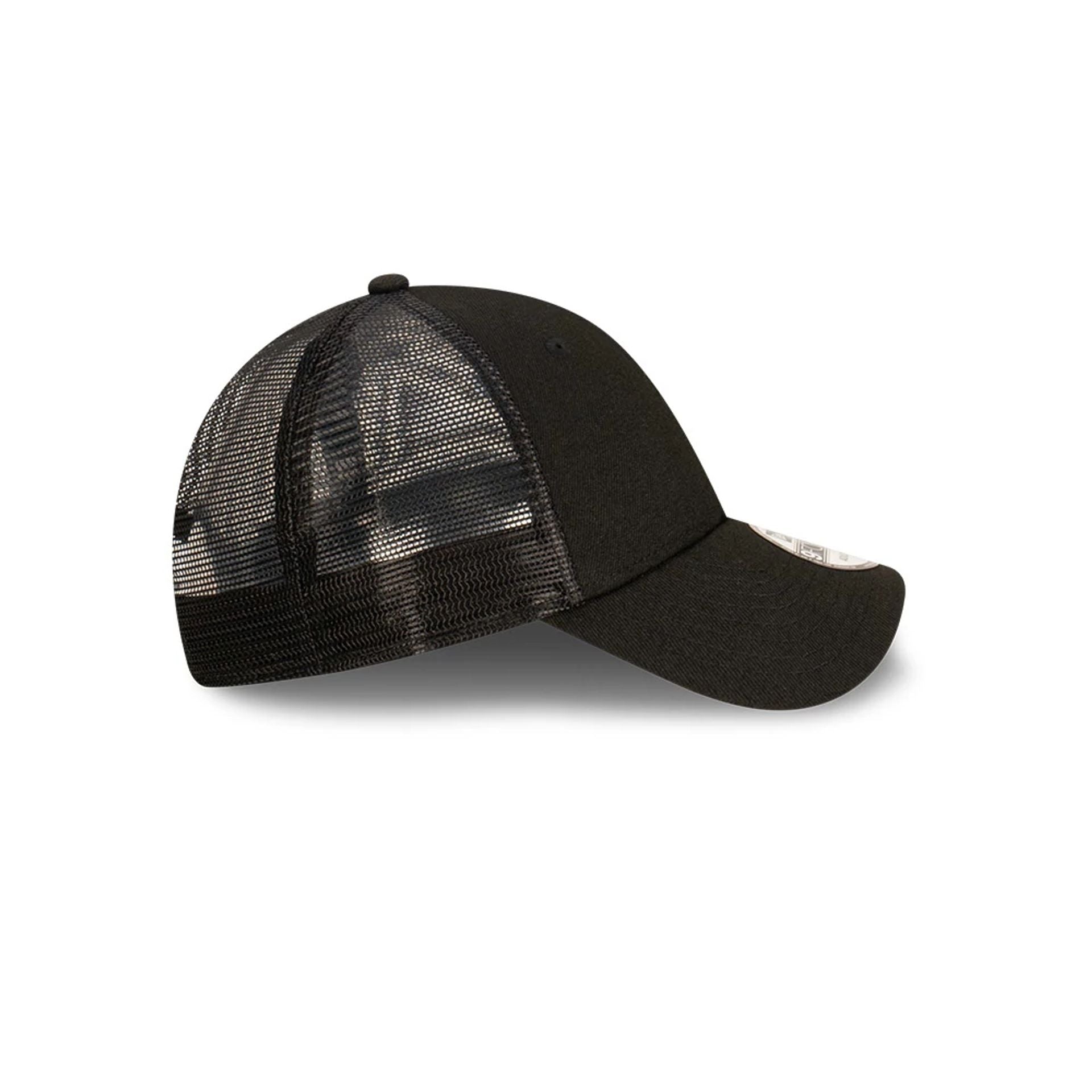 This is a New Era Blank Black 9FORTY Trucker Cap 6