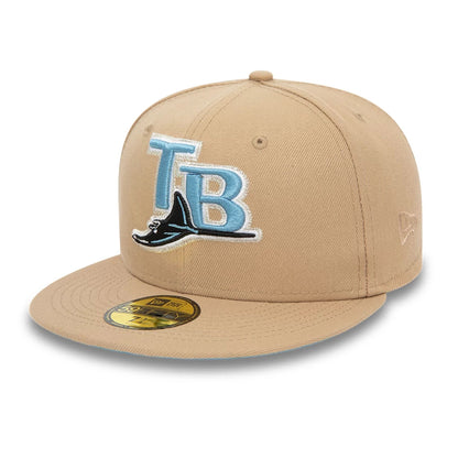 This is a Tampa Bay Rays MLB Blues Beige 59FIFTY Fitted Cap 7