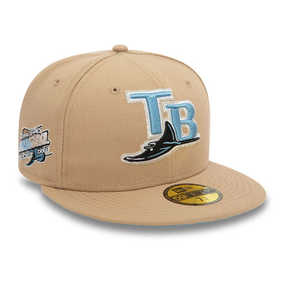 This is a Tampa Bay Rays MLB Blues Beige 59FIFTY Fitted Cap 1