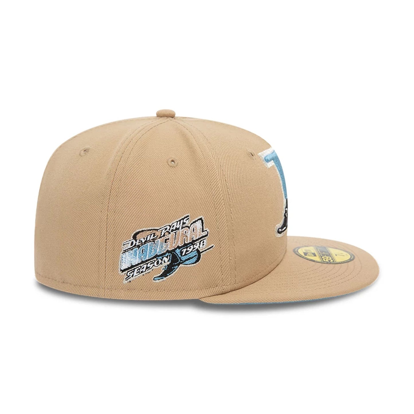 This is a Tampa Bay Rays MLB Blues Beige 59FIFTY Fitted Cap 4