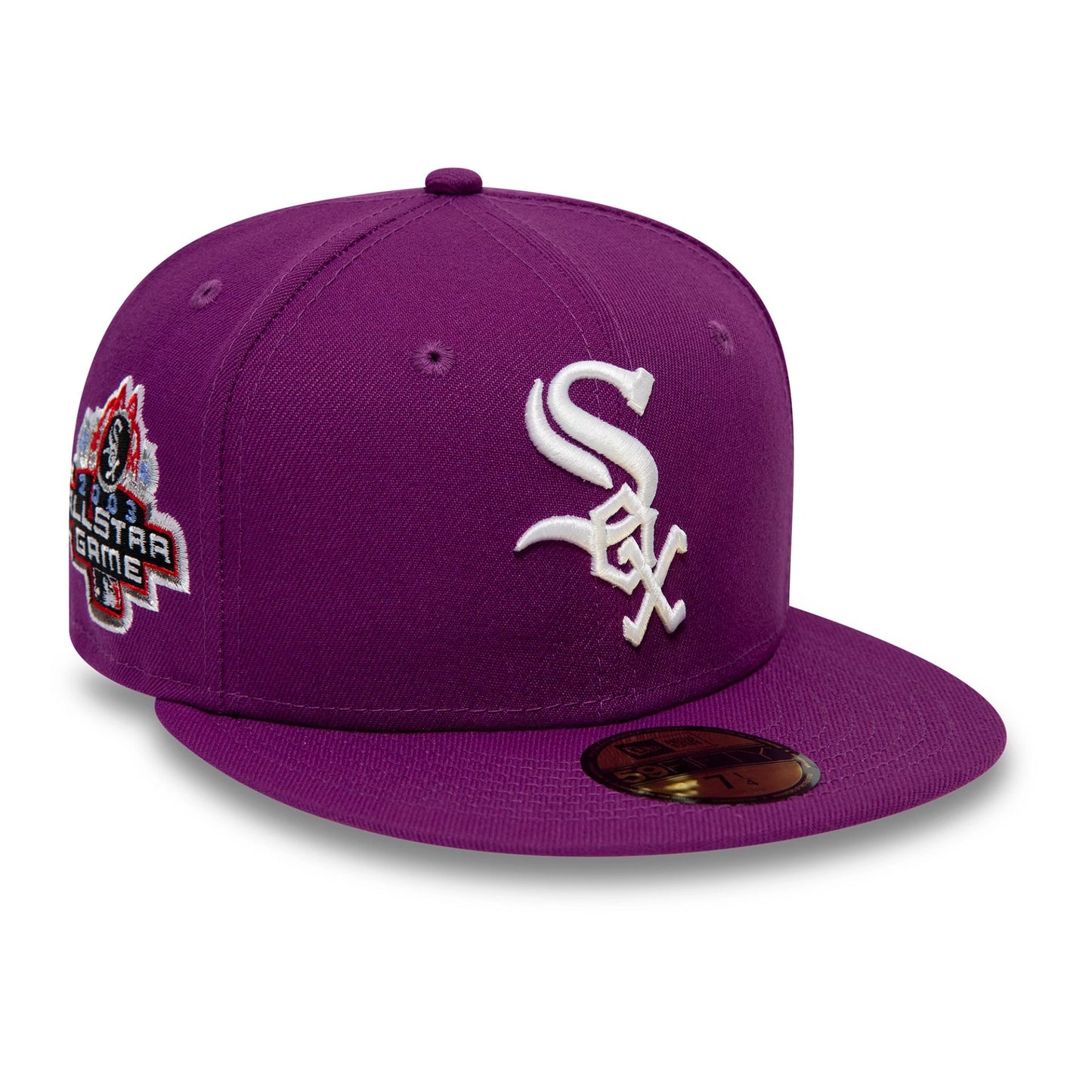 This is a Chicago White Sox Cooperstown All Star Game Bright Purple 59FIFTY Fitted Cap 1