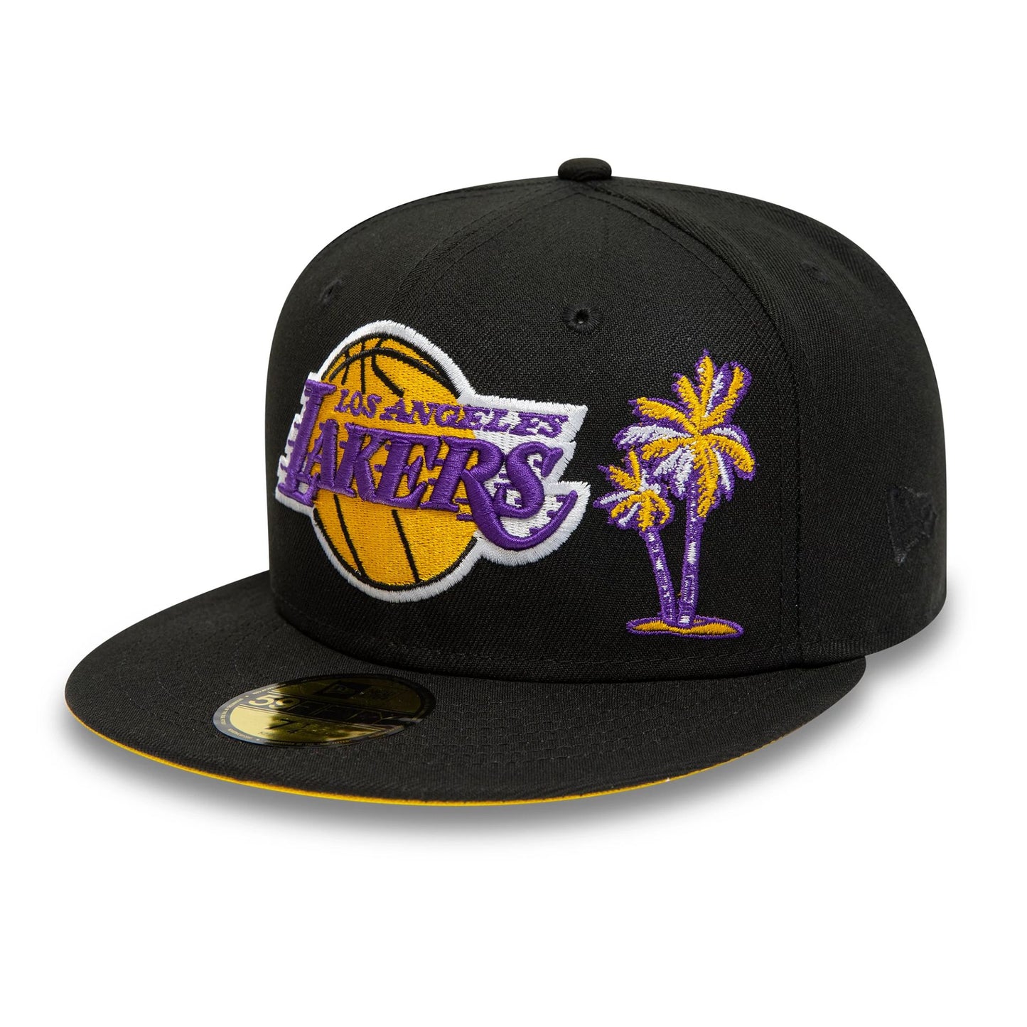 This is a LA Lakers Canary NBA Lakers Legacy Black 59FIFTY Fitted Cap 4