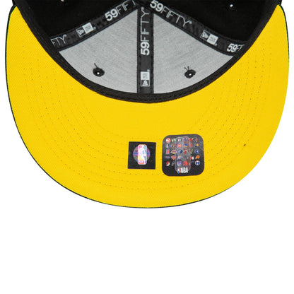 This is a LA Lakers Canary NBA Lakers Legacy Black 59FIFTY Fitted Cap 2