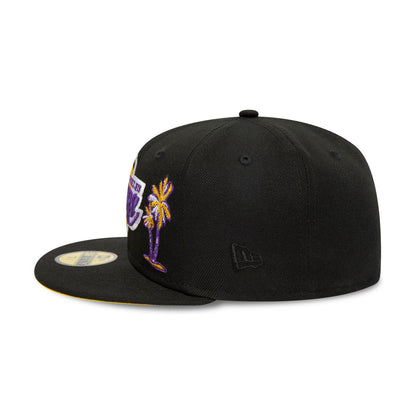 This is a LA Lakers Canary NBA Lakers Legacy Black 59FIFTY Fitted Cap 6