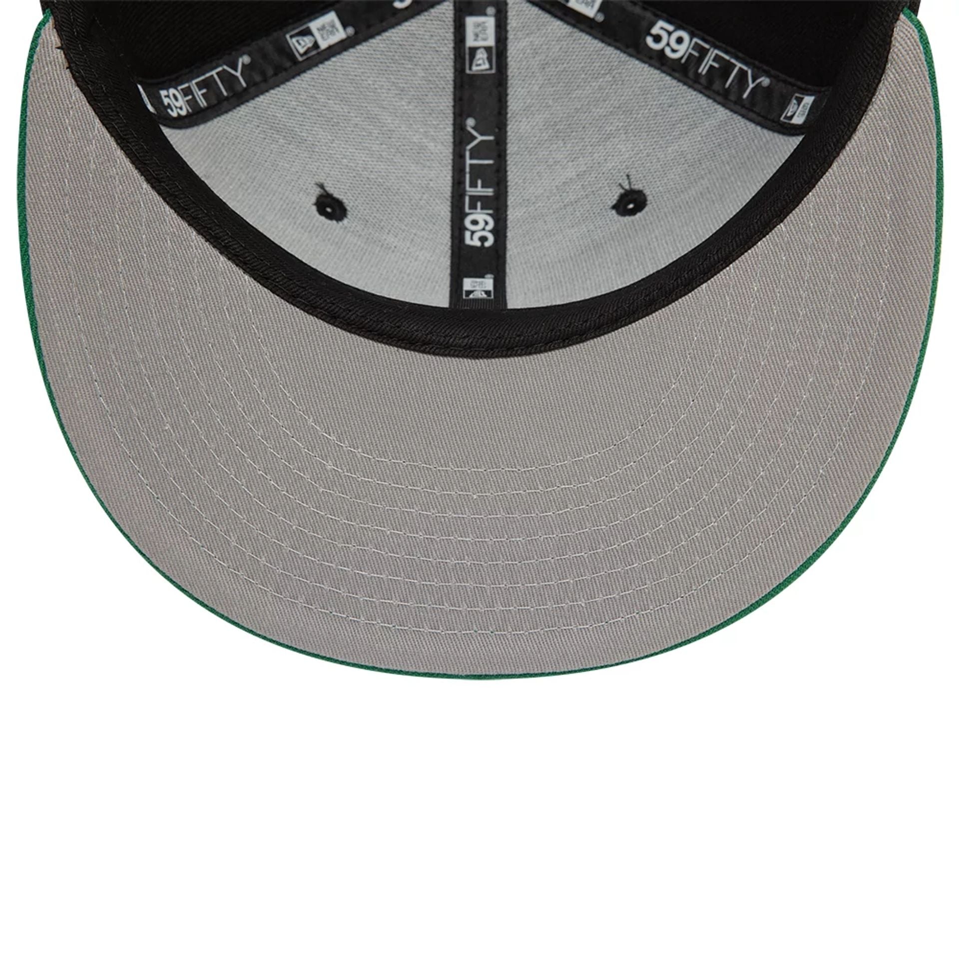 This is a New Era Contrast Crown Black and Green 59FIFTY Fitted Cap 2