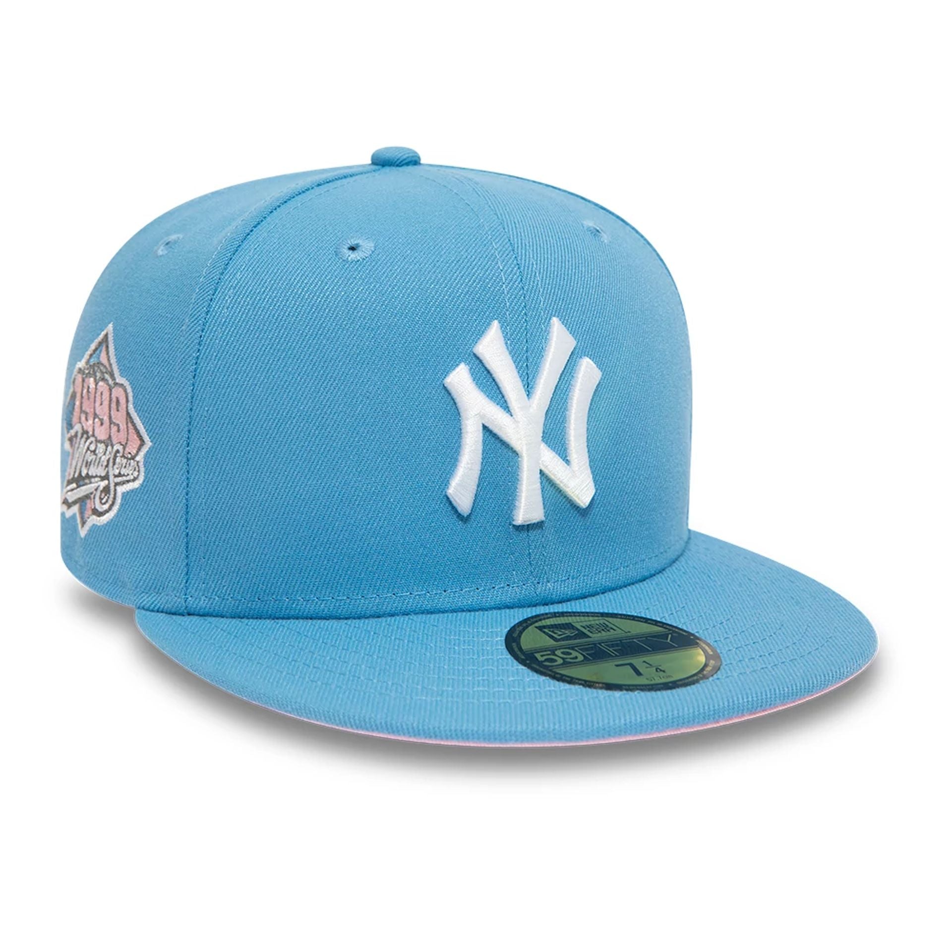 This is a New York Yankees Pastel Blue 59FIFTY Fitted Cap 1