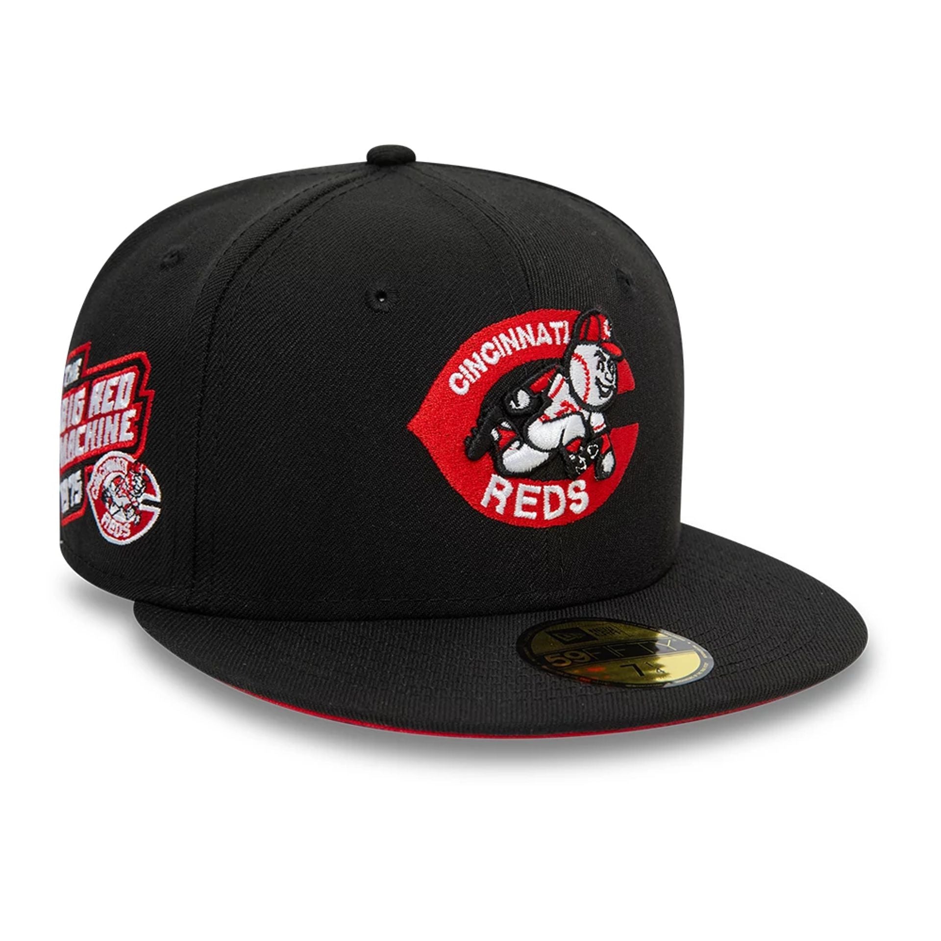 This is a Cincinnati Reds MLB Batter Up Black 59FIFTY Fitted Cap 1