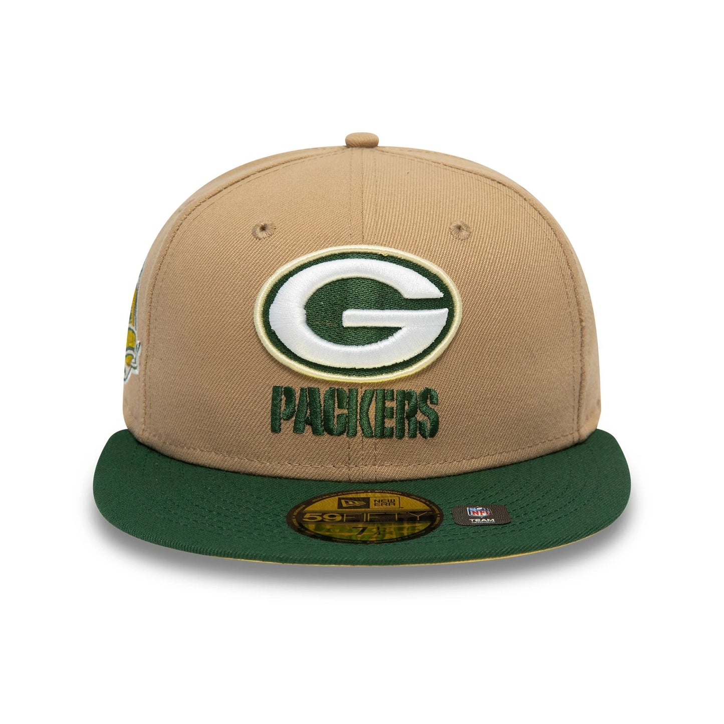 This is a Green Bay Packers NFL City Parade Dark Beige 59FIFTY Fitted Cap 6