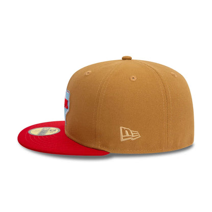 This is a Texas Rangers Cooperstown Beige 59FIFTY Fitted Cap 4