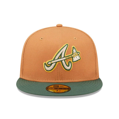 This is a Atlanta Braves MLB All On Side Light Brown 59FIFTY Fitted Cap 3