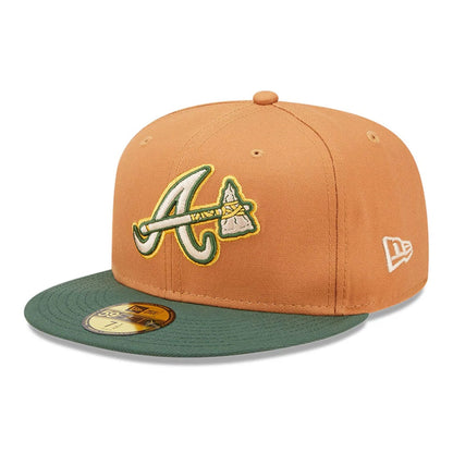 This is a Atlanta Braves MLB All On Side Light Brown 59FIFTY Fitted Cap 4