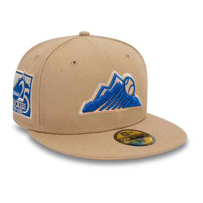 This is a Colorado Rockies Cooperstown Beige 59FIFTY Fitted Cap 1