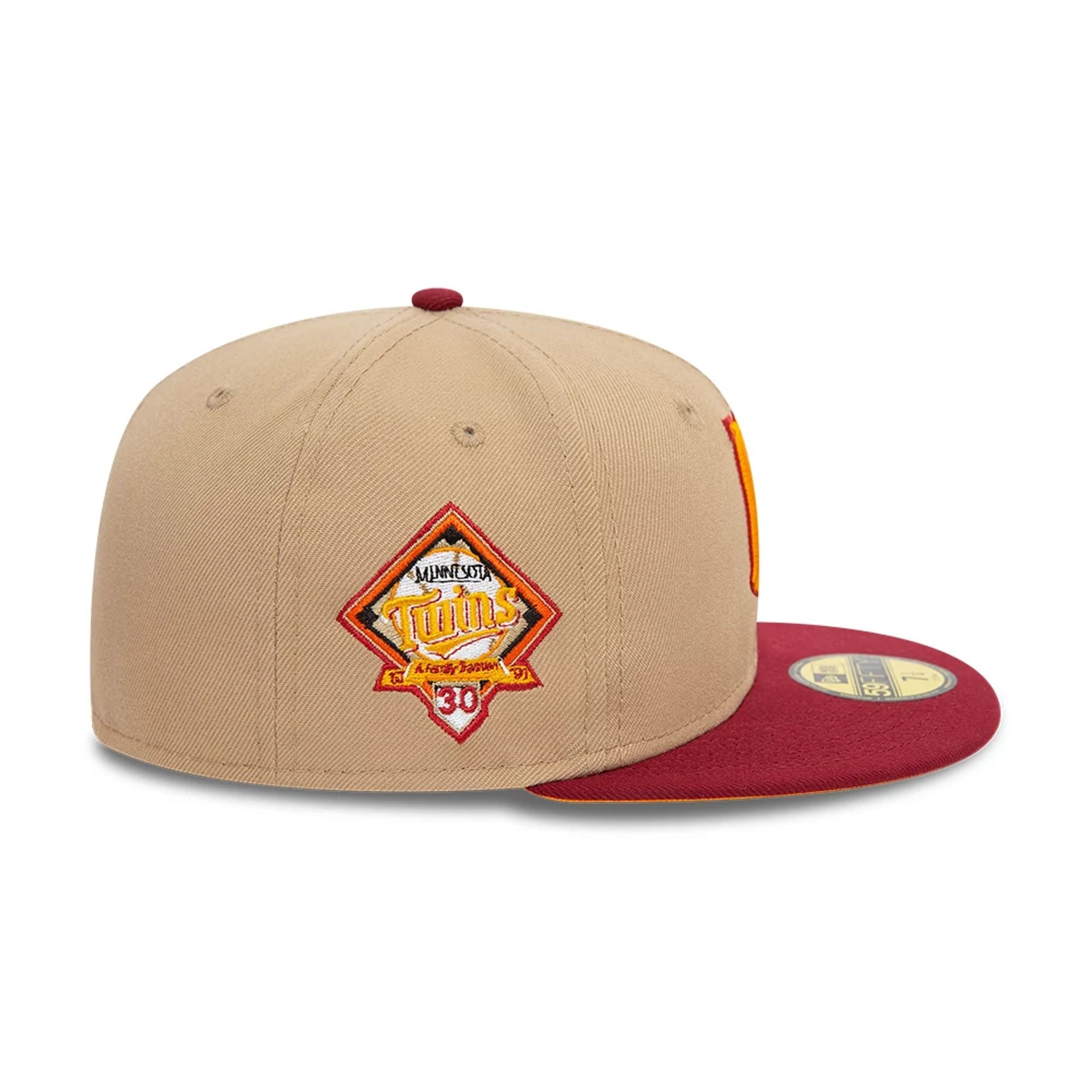 This is a Minnesota Twins Cooperstown Beige 59FIFTY Fitted Cap 5